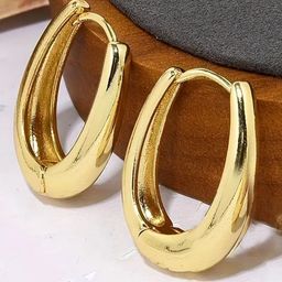 styledose Stainless Steel Oval Shaped Hoop Earrings-16