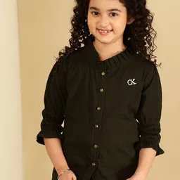 Miss & Chief Applique Georgette Shirt Style Top-picture-13