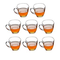 Somil Clear Glass Coffee & Tea Cup / Mug (100 Ml), Enjoy Your Drink in Style, 6.7 X 9 X 6.5 Cm, Pack of 8-image-75