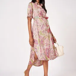 Marigold Lane Ethnic Motifs Printed Fit & Flare Midi Dress-image-8