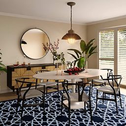 Sapana Carpet-Mats Blue Geometric Polyester Carpet-16