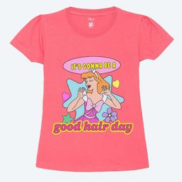 YK Disney Girls Graphic Printed Round Neck Cotton T-shirt-picture-33