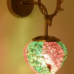 SOMIL Pink & Blue Glass Decorative Wall Light-image-1