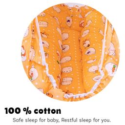 Baybee Cotton Jhula Swing Hanging cradle with Mosquito Net & Spring - Orange image 5