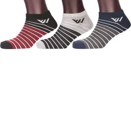 Winget Men Pack Of 3 Patterned Cotton Ankle Length Socks-picture-8