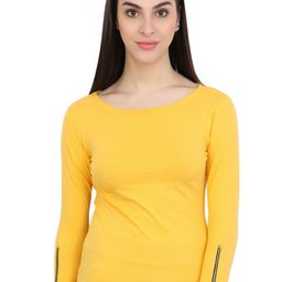 Cation Women Yellow Solid Top-picture-29