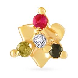 Malabar Gold and Diamonds Floral 22 kt Gold Nosepin-picture-30