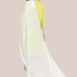 Dupatta Bazaar White Self Pattern Dupatta image 2