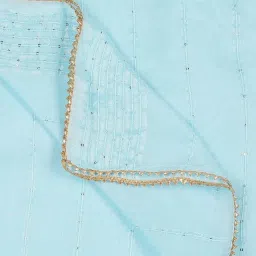 Dupatta Bazaar Sky Blue Self Pattern Dupatta image 5