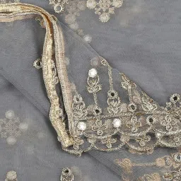 Dupatta Bazaar Grey Zari Work Dupatta image 5