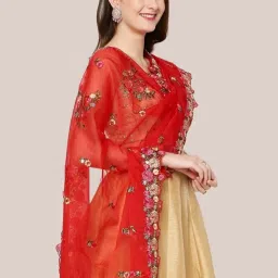 Dupatta Bazaar Red Embroidered Dupatta image 4