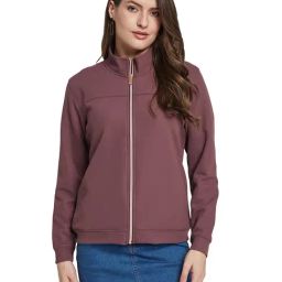 METTLE Maroon Solid Regular Fit Sweatshirt-picture-3