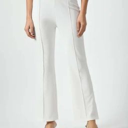 Office & You White Mid Rise Bootcut Pants-picture-18