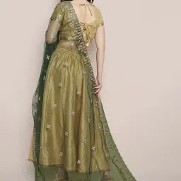 Dupatta Bazaar Green Zari Work Dupatta image 2