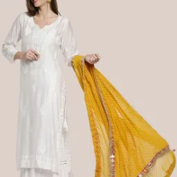 Dupatta Bazaar Mustard Printed Dupatta image 3