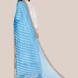 Dupatta Bazaar Turquoise Printed Dupatta image 2