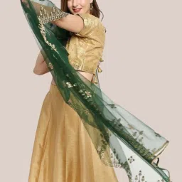 Dupatta Bazaar Green Zari Work Dupatta image 4
