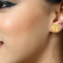 DIVASTRI Gold-Plated Floral Shaped Studs-17