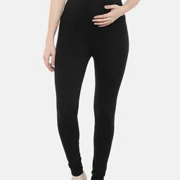 Blush 9 Maternity Women Black Solid Ankle-Length Maternity Leggings-image-53