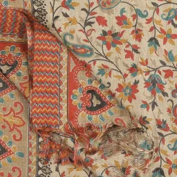 Dupatta Bazaar Beige & Red Floral Print Dupatta image 5