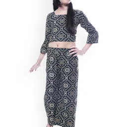 BAESD Girls Bandhani Printed Crop Top With Palazzo-image-57