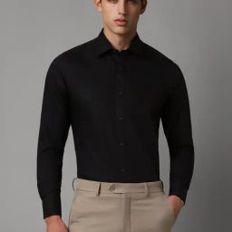 Louis Philippe Black Cotton Slim Fit Shirt-picture-42
