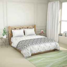 Spaces Atrium Grey & White Cotton 144 TC Quilts - Set of 1-image-45
