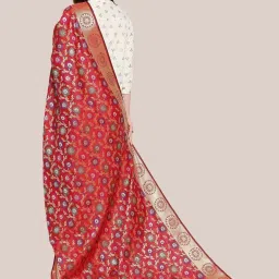 Dupatta Bazaar Red Woven Pattern Dupatta image 2