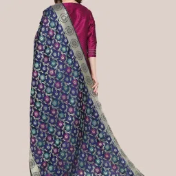 Dupatta Bazaar Navy Woven Pattern Dupatta image 2