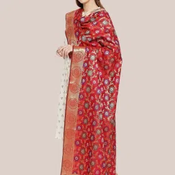 Dupatta Bazaar Red Woven Pattern Dupatta image 3