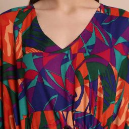 Secret Wish Multicolor Abstract Print Kaftan image 5