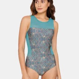 Coucou by Zivame Blue Printed Swimsuit-image-59