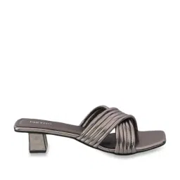 Metro Women's Gun Metal Cross Strap Sandals-image-39