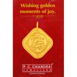 P.C. Chandra Jewellers 22k (916) 3gm Yellow Gold House Coin Pendant-image-97