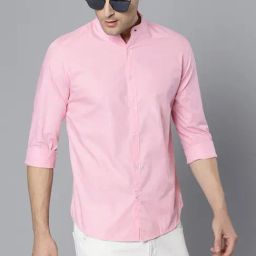 Dennis Lingo Pink Cotton Slim Fit Shirt-image-83