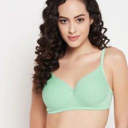 Clovia Green Cotton Half Coverage T-Shirt Bra-image-56