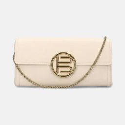 BAGATT Off White Siena Textured Leather Clutch-40