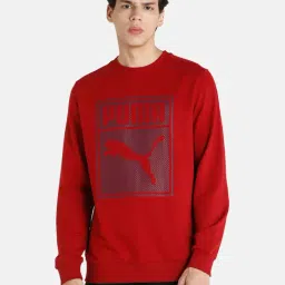 Puma Red Cotton Regular Fit Printed Sweatshirts-22
