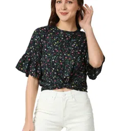 Pepe Jeans Navy Floral Print Knotted Top-picture-39
