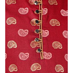 Pro-Ethic Style Developer Kids Red & Beige Printed Full Sleeves Kurta with Pyjamas image 5