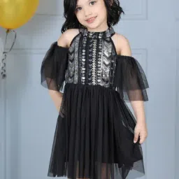 Dress My Angel Kids Black Sequence Dress-picture-18