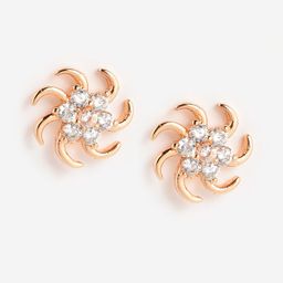 DressBerry Rose Gold-Plated Cubic Zirconia Floral Studs Earrings-image-78