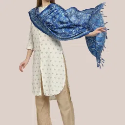 Dupatta Bazaar Blue Printed Dupatta image 3