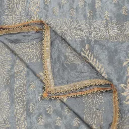 Dupatta Bazaar Grey Zari Work Dupatta image 5
