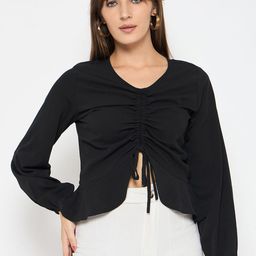 Ruhaans Women Solid V-Neck Top-image-44