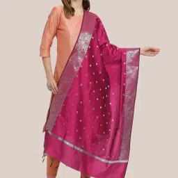Dupatta Bazaar Wine Woven Pattern Dupatta image 1