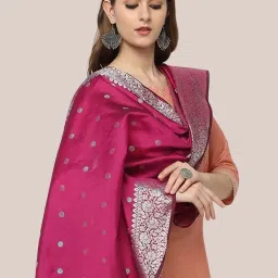 Dupatta Bazaar Wine Woven Pattern Dupatta image 4