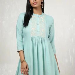 Soch Blue Regular Fit Embroidered Tunic-image-32