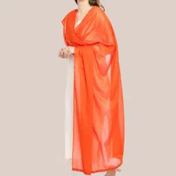 Dupatta Bazaar Orange Cotton Dupatta image 3
