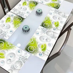 Aura 6Pcs White & Green Printed Table Placemats-image-46